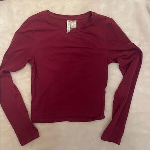 H&M Burgundy Long Sleeve Top